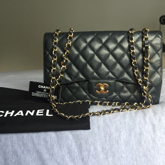 CHANEL Handbags - Chanel Classic Single Flap Jumbo Caviar